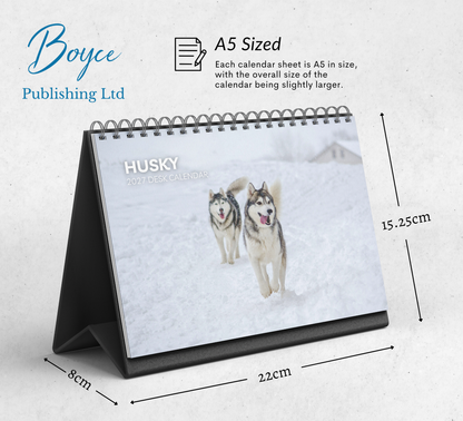Husky Desk Calendar 2027-2028