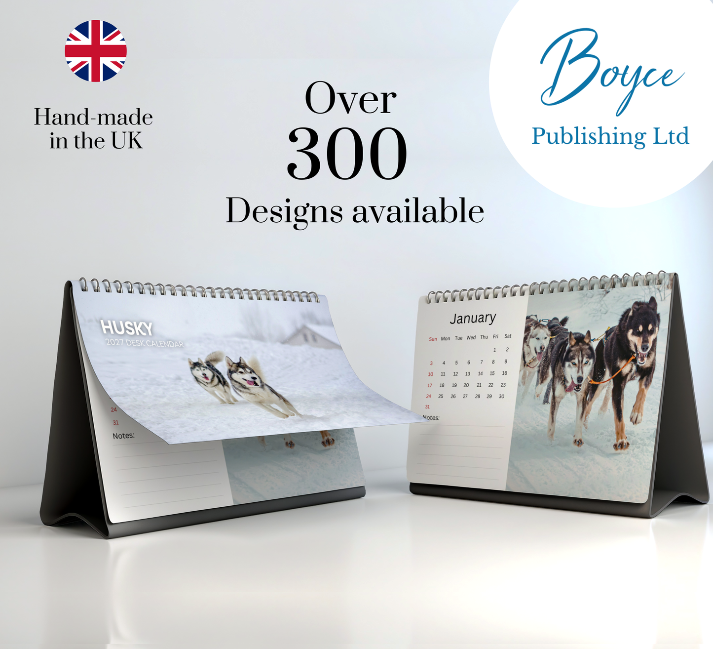 Husky Desk Calendar 2027-2028