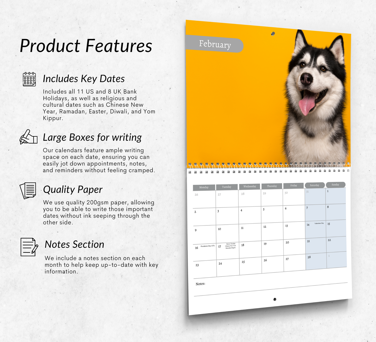 Husky Calendar 2026