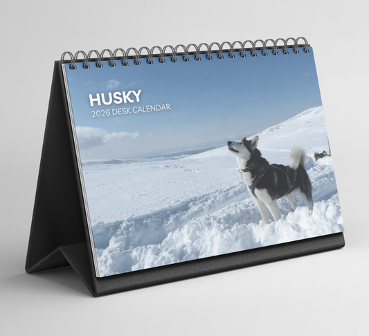 Husky Desk Calendar 2026-2027