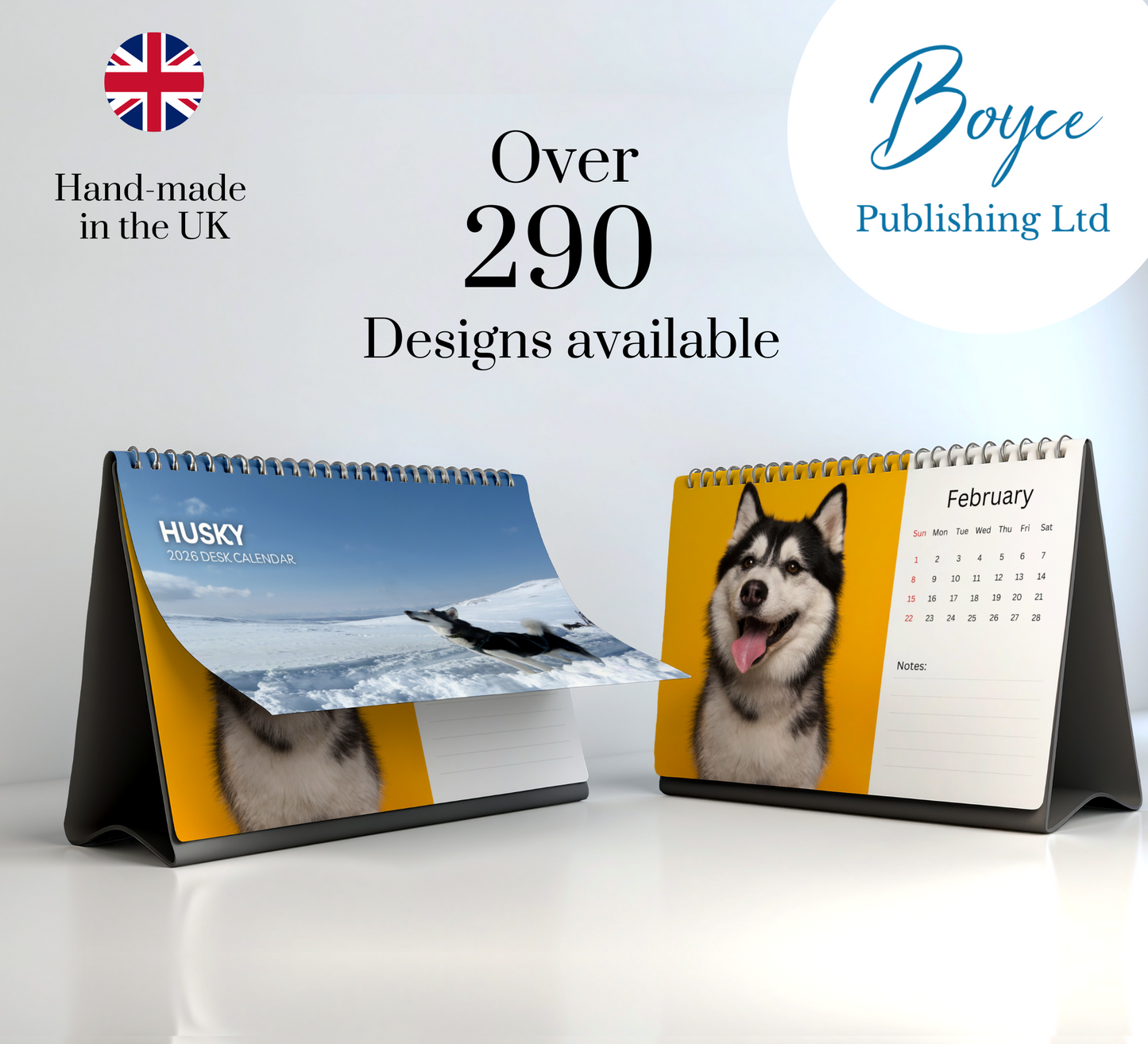 Husky Desk Calendar 2026-2027