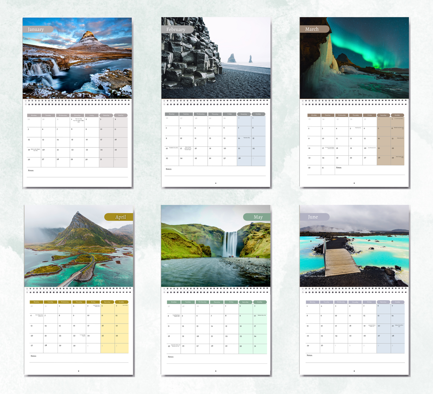 Iceland Calendar 2027