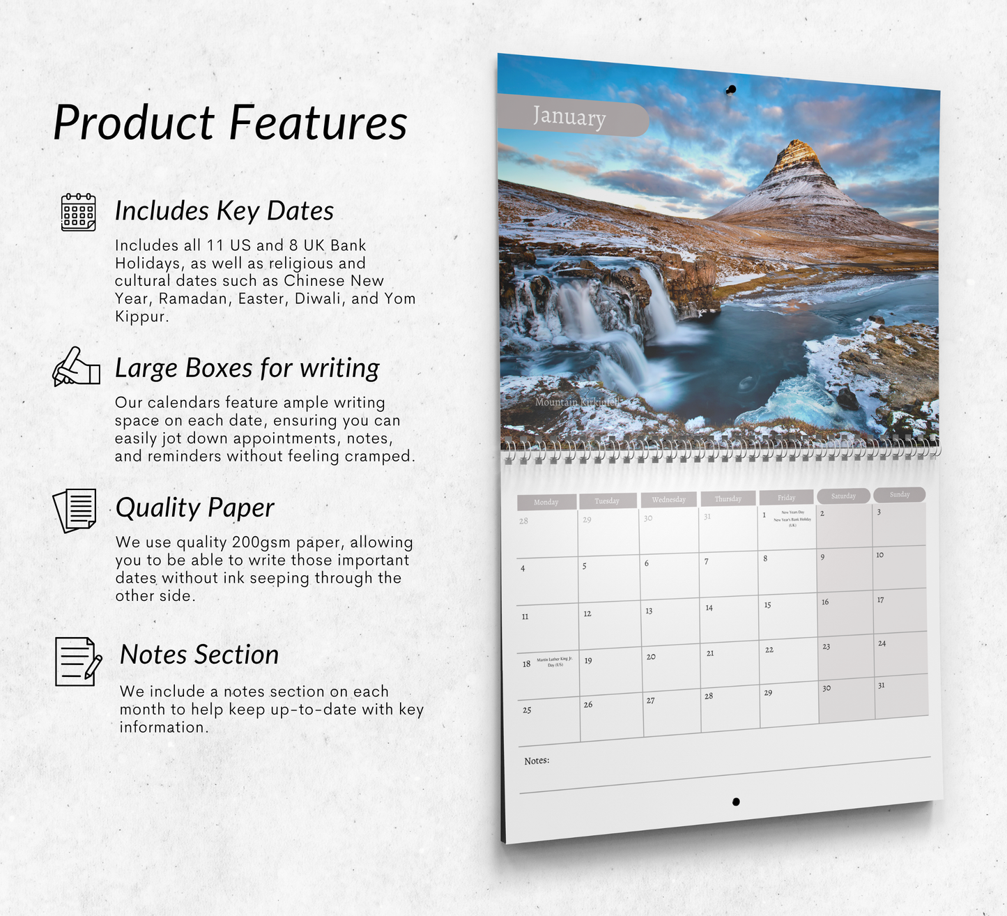 Iceland Calendar 2027