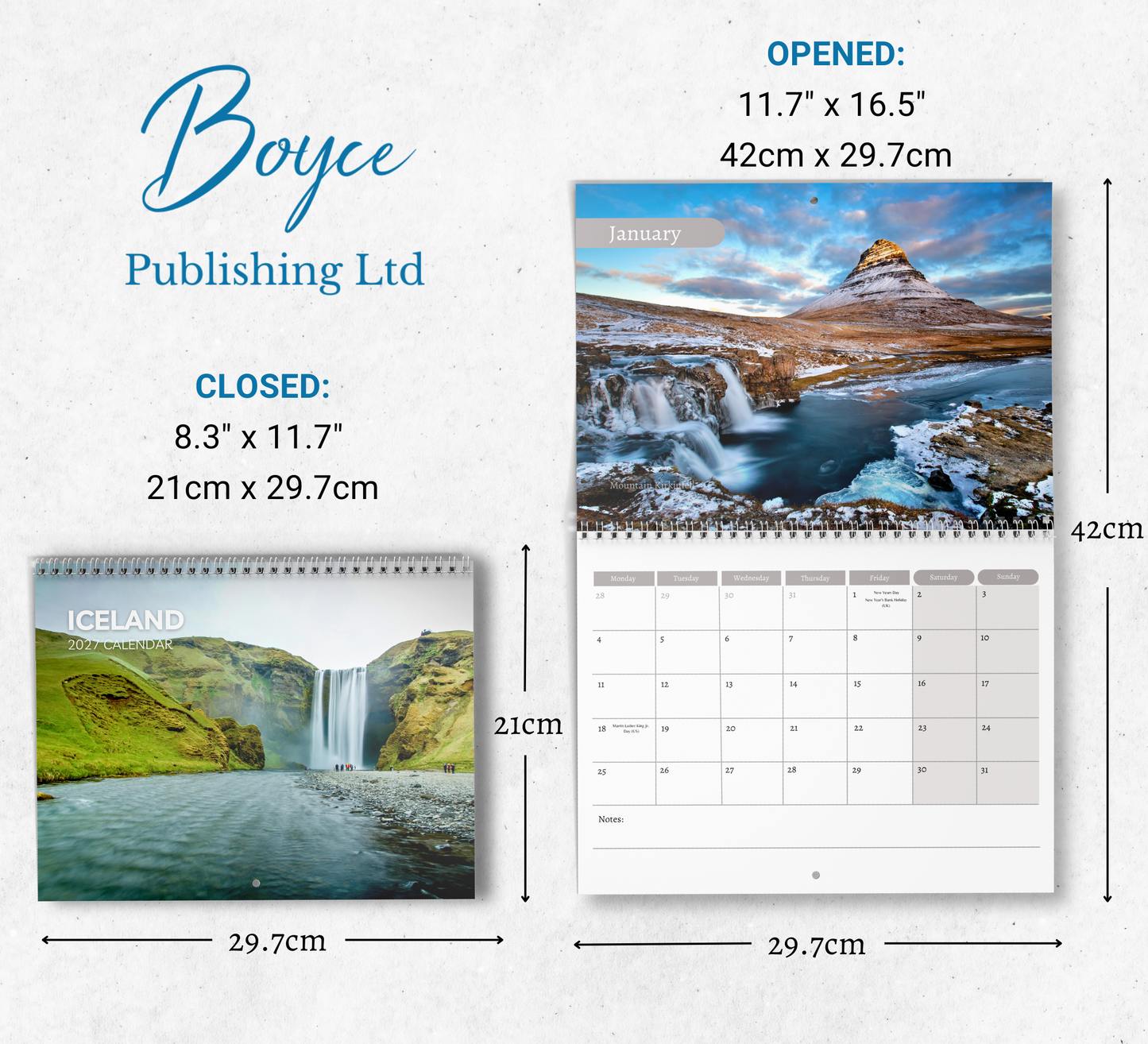 Iceland Calendar 2027