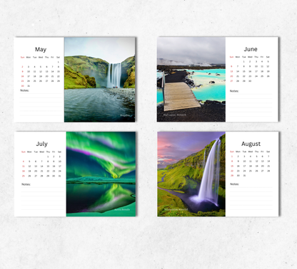 Iceland Desk Calendar 2027-2028
