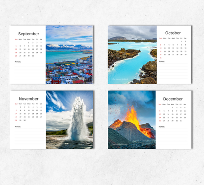 Iceland Desk Calendar 2027-2028