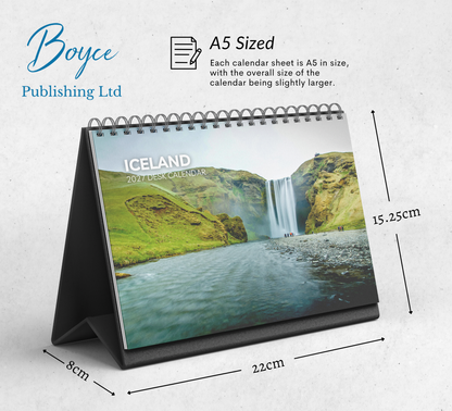 Iceland Desk Calendar 2027-2028