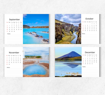 Iceland Desk Calendar 2026-2027