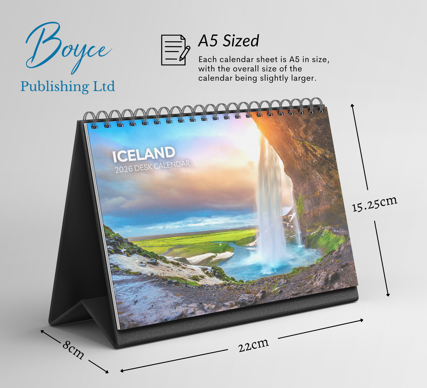 Iceland Desk Calendar 2026-2027