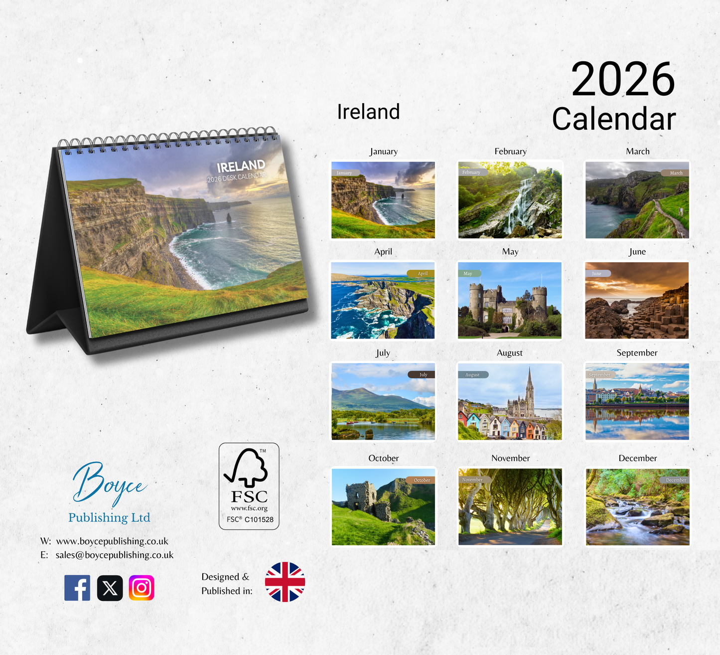 Ireland Desk Calendar 2026-2027