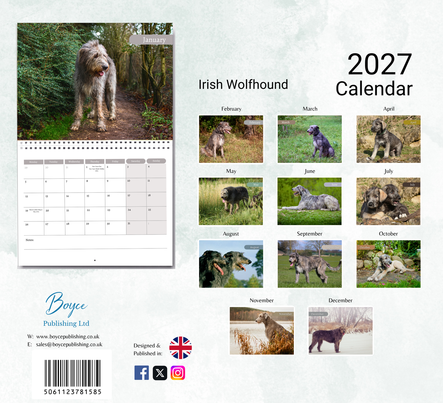 Irish Wolfhound Calendar 2027