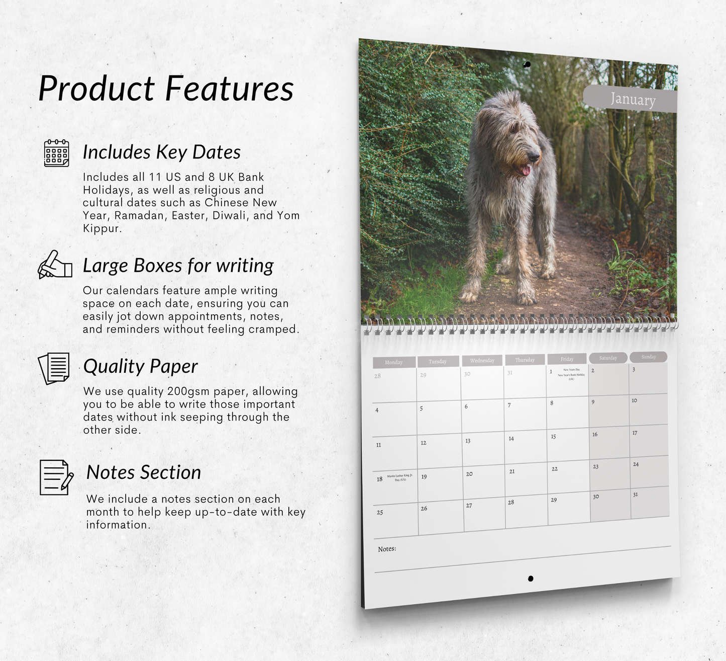 Irish Wolfhound Calendar 2027