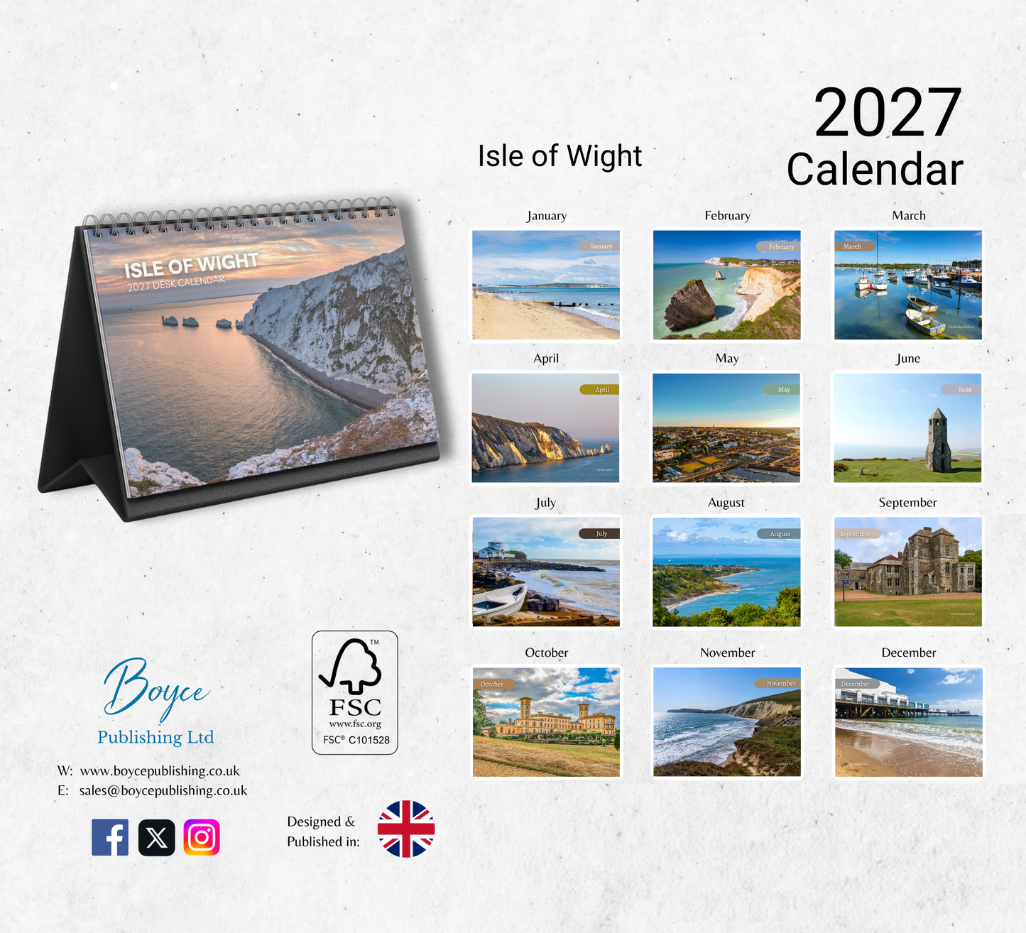 Isle of Wight Desk Calendar 2027-2028