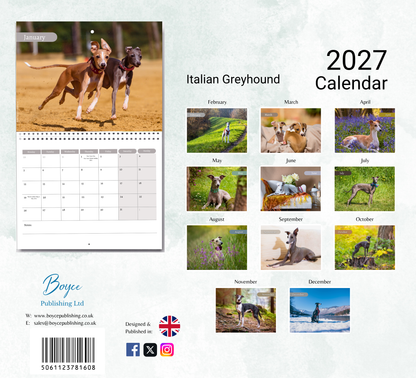 Italian Greyhound Calendar 2027