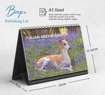 Italian Greyhound Desk Calendar 2027-2028