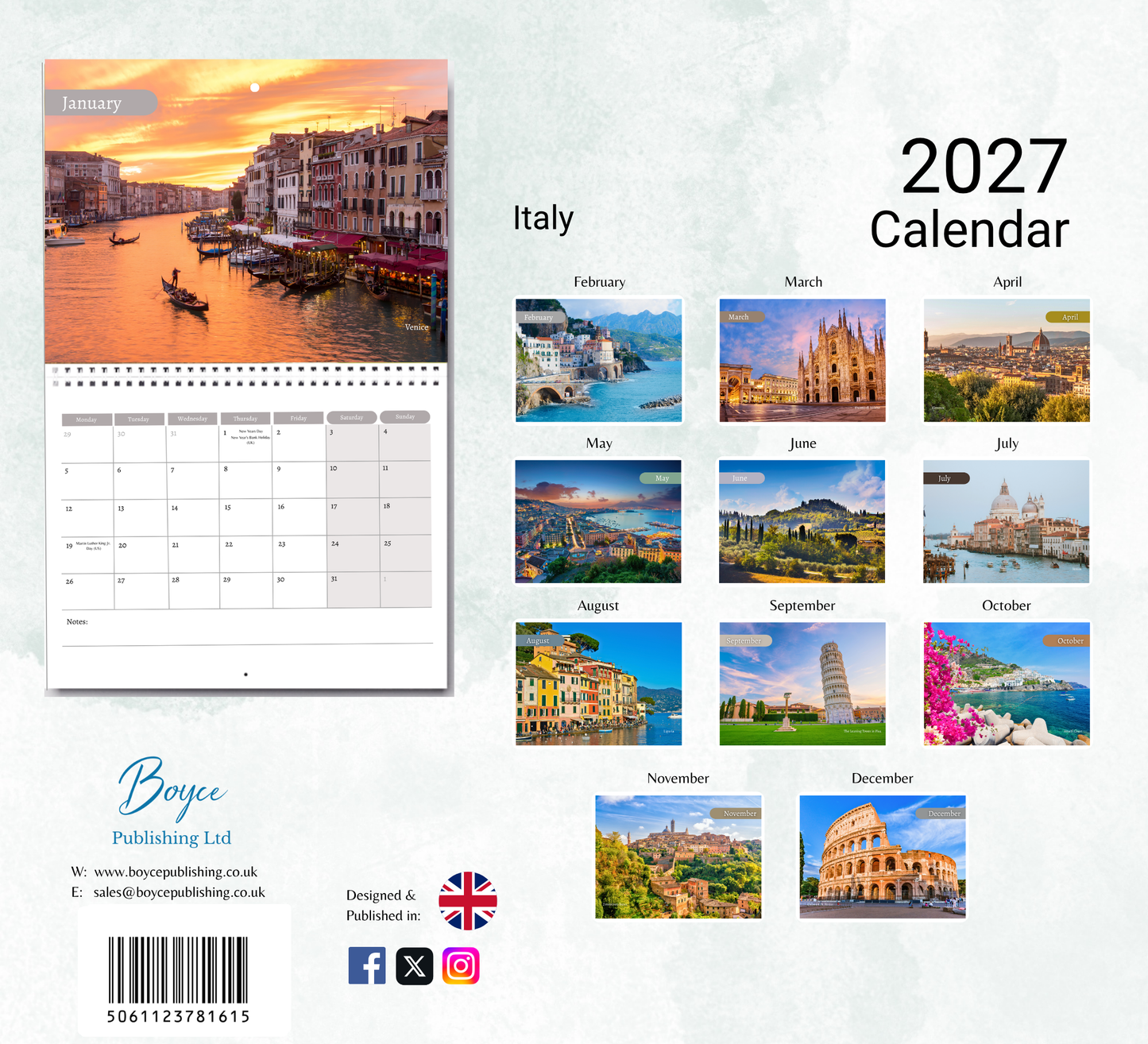 Italy Calendar 2027