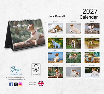 Jack Russell Desk Calendar 2027-2028