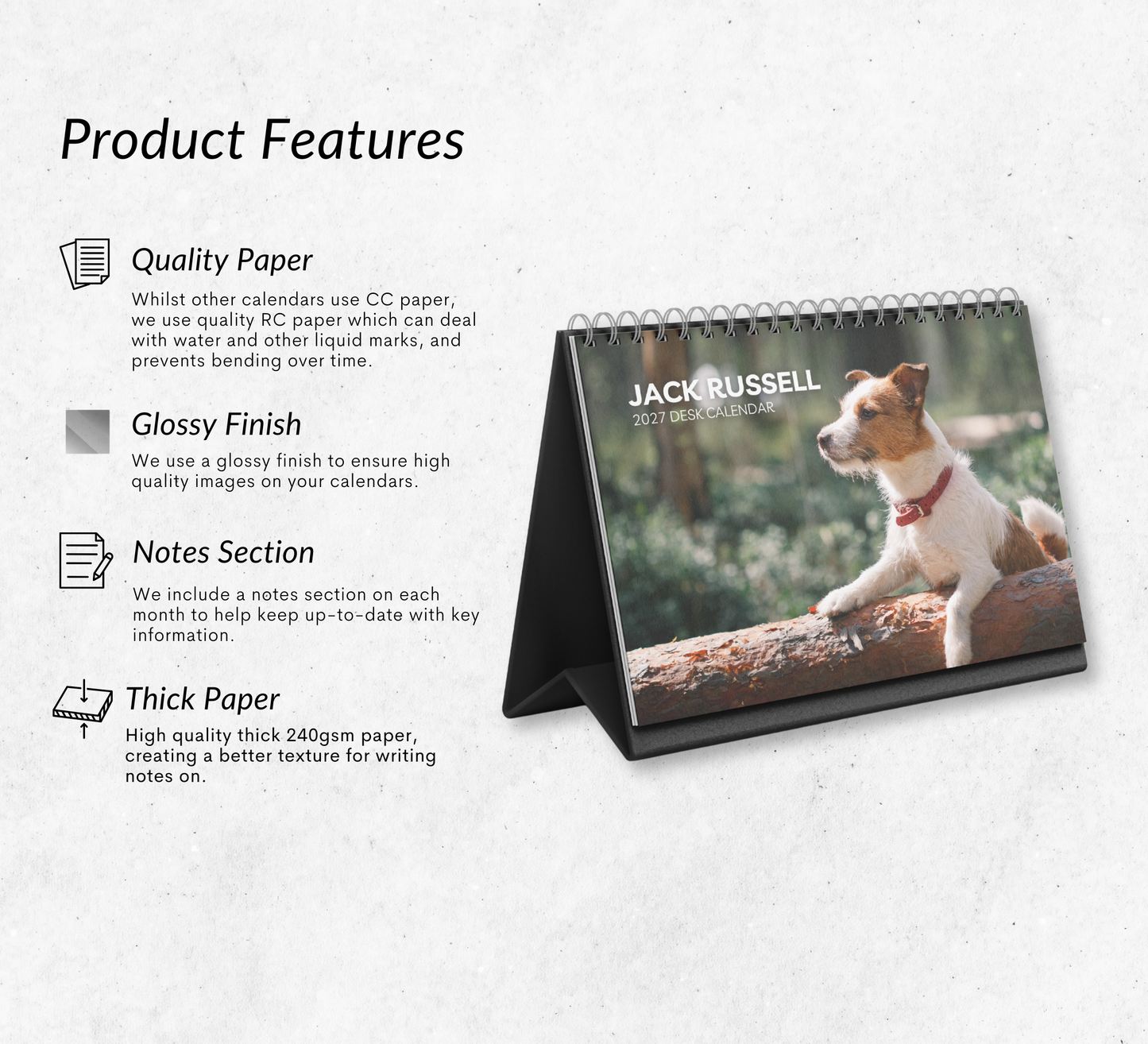 Jack Russell Desk Calendar 2027-2028