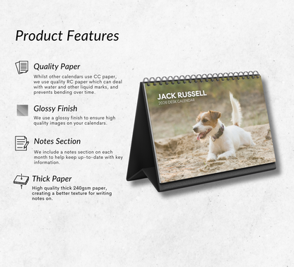 Jack Russell Desk Calendar 2026-2027
