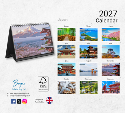 Japan Desk Calendar 2027-2028