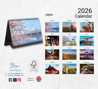 Japan Desk Calendar 2026-2027
