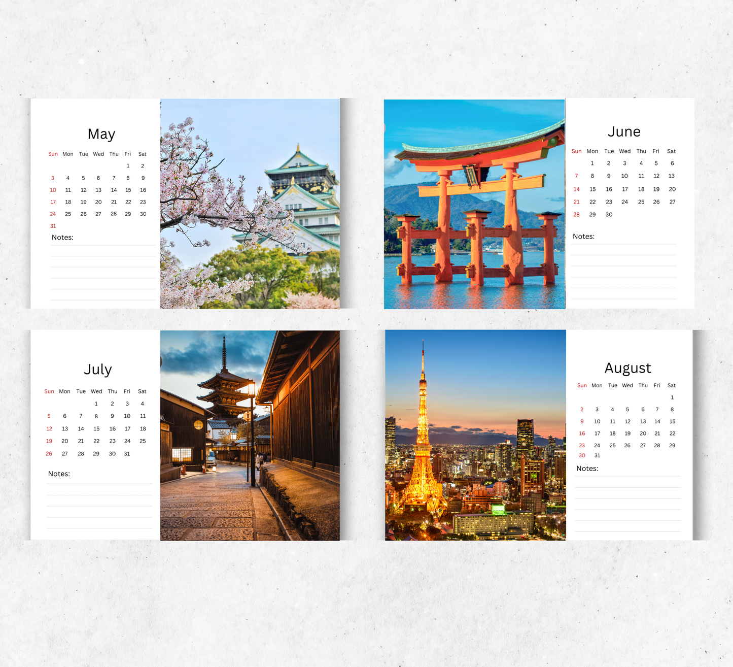 Japan Desk Calendar 2026-2027