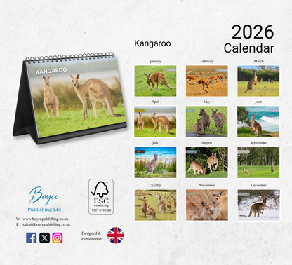 Kangaroo Desk Calendar 2026-2027
