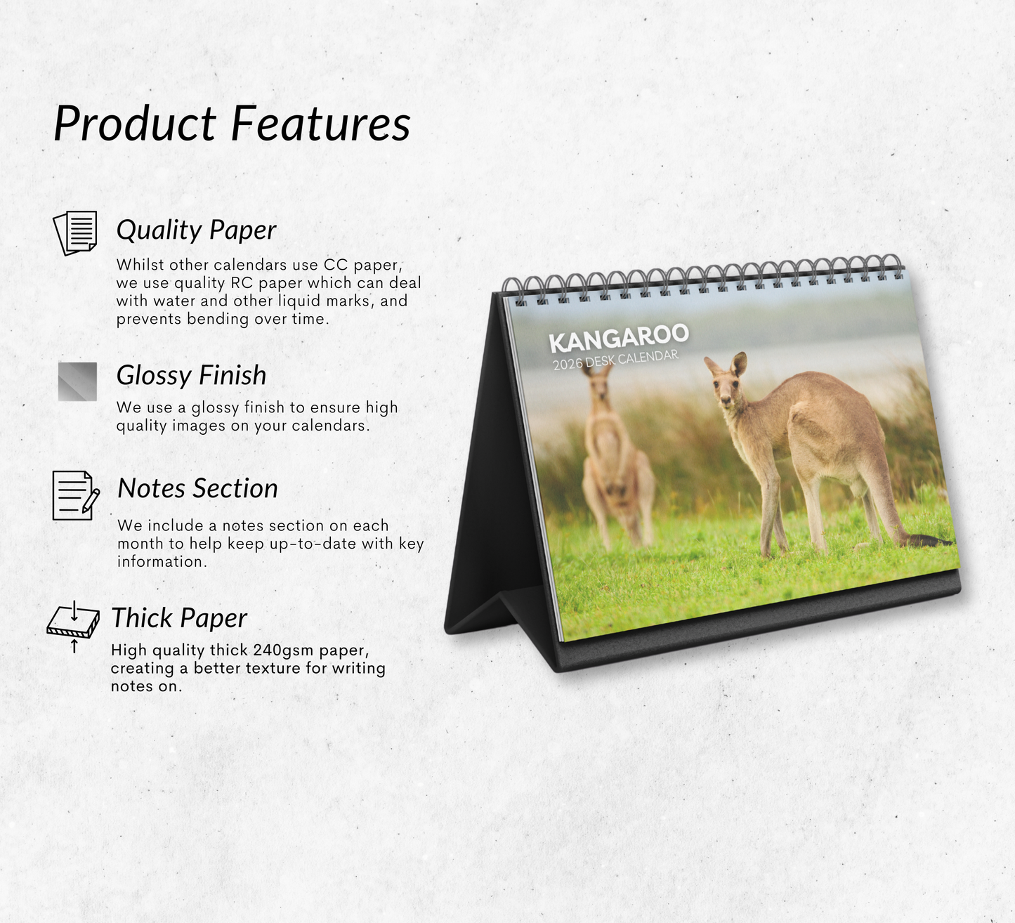 Kangaroo Desk Calendar 2026-2027