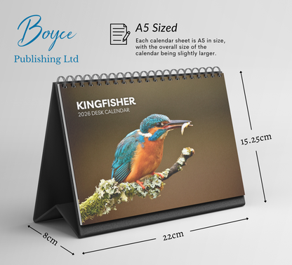 Kingfisher Desk Calendar 2026-2027