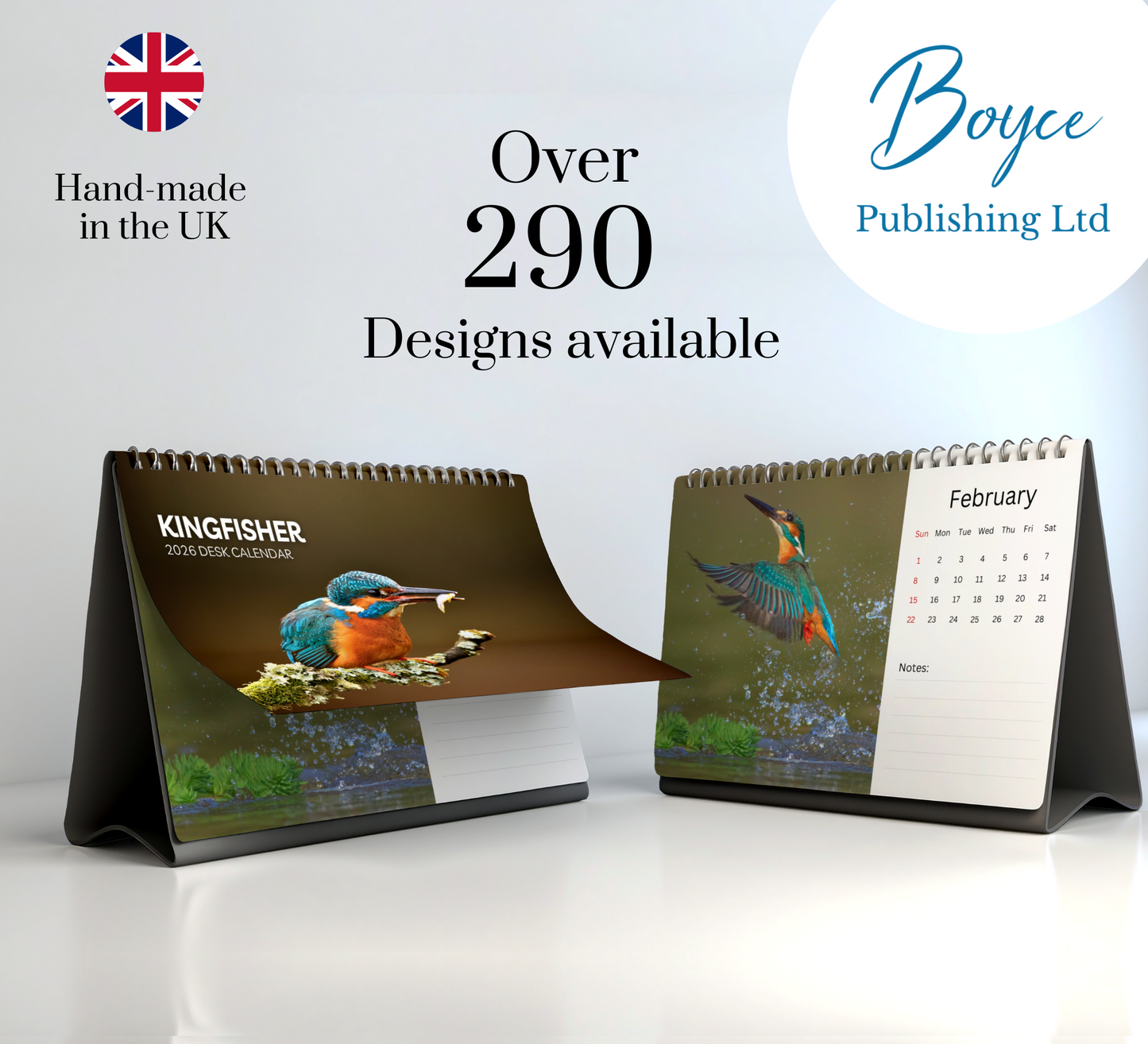 Kingfisher Desk Calendar 2026-2027