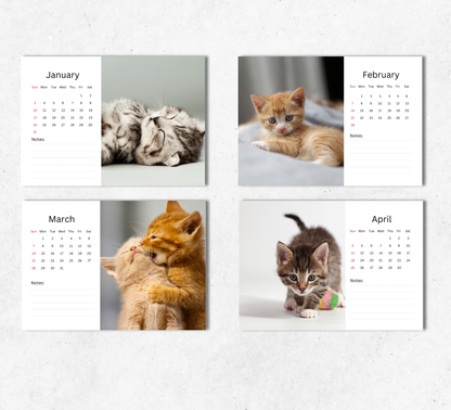 Kitten Desk Calendar 2027-2028