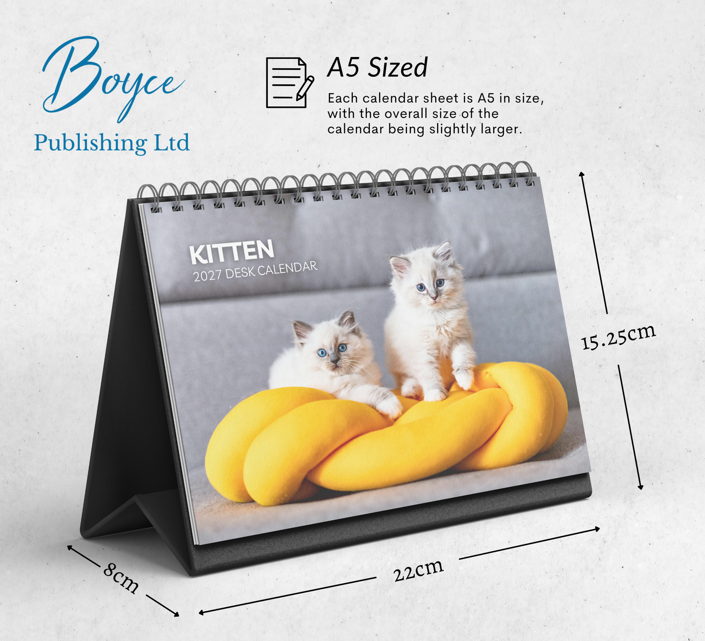 Kitten Desk Calendar 2027-2028