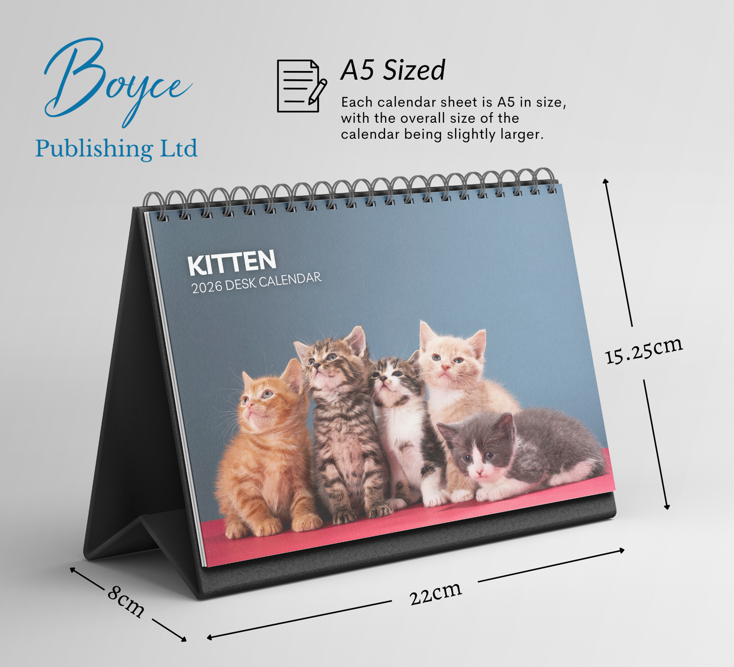 Kitten Desk Calendar 2026-2027