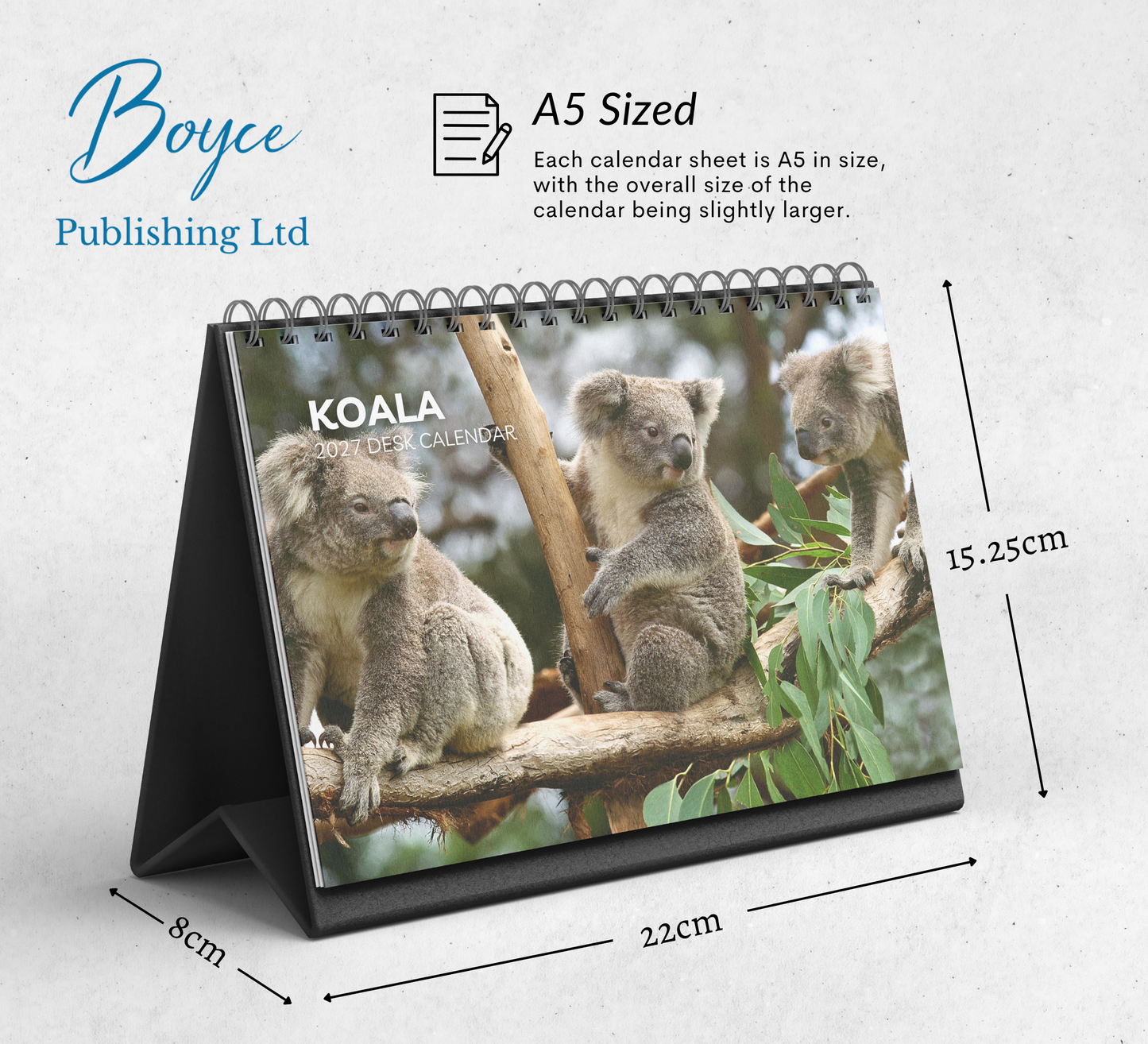 Koala Desk Calendar 2027-2028