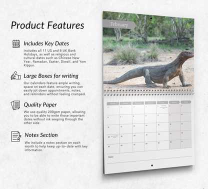 Komodo Dragon Calendar 2027