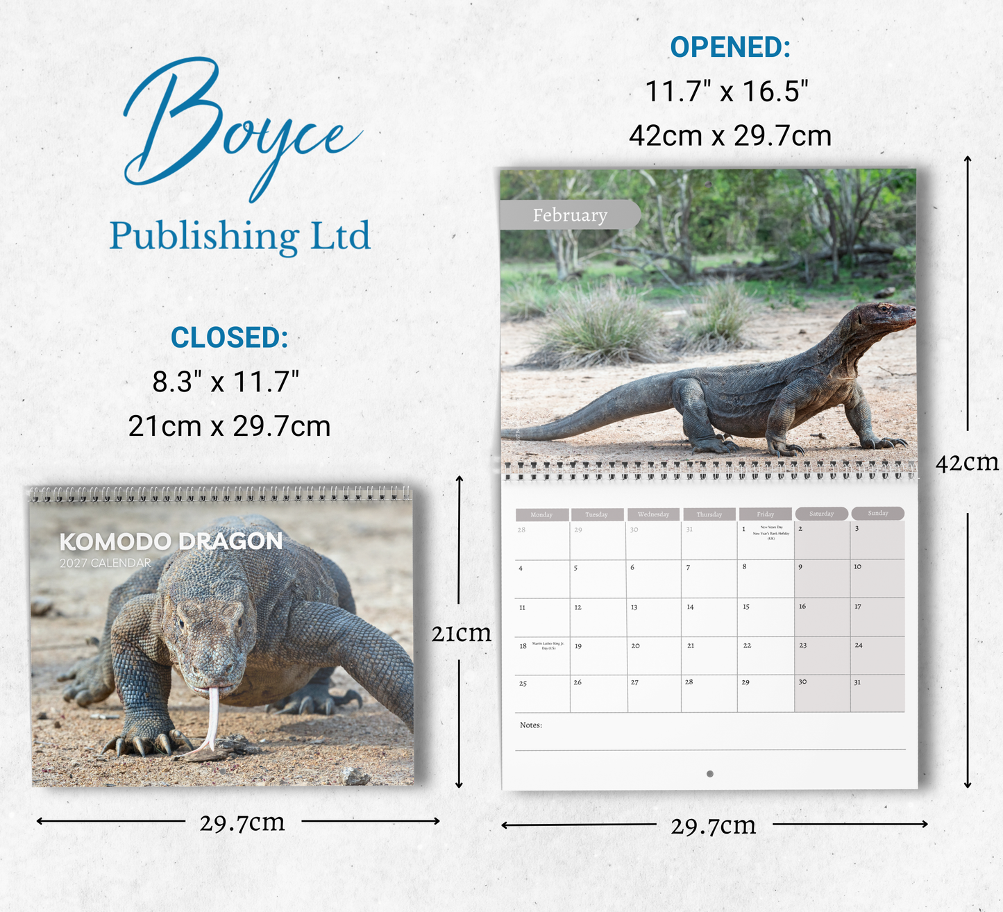 Komodo Dragon Calendar 2027