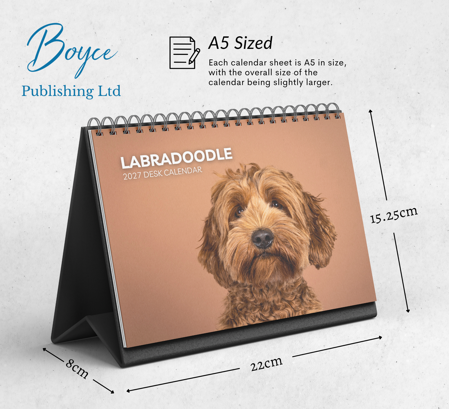 Labradoodle Desk Calendar 2027-2028