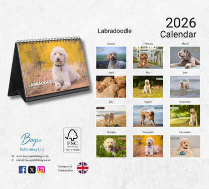 Labradoodle Desk Calendar 2026-2027