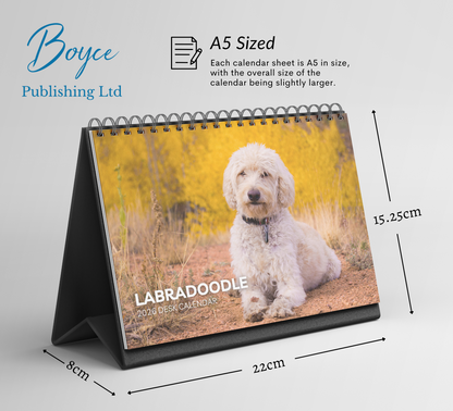 Labradoodle Desk Calendar 2026-2027