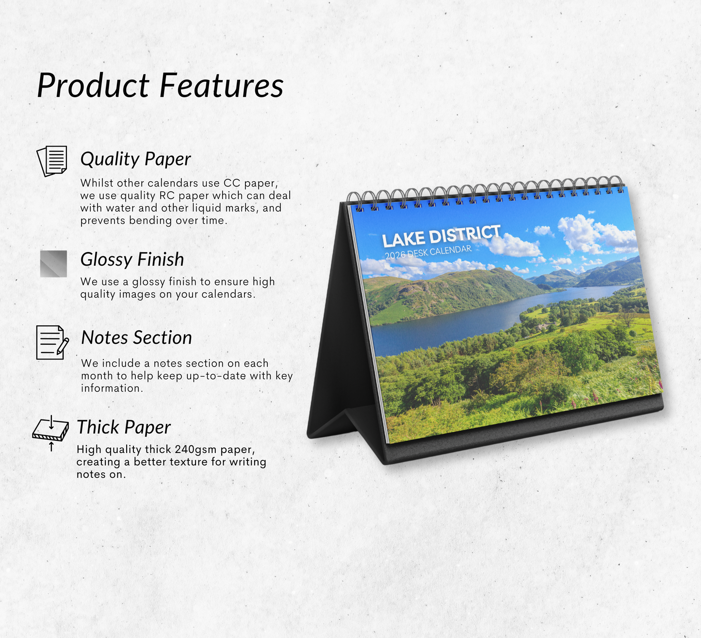 Lake District Desk Calendar 2026-2027