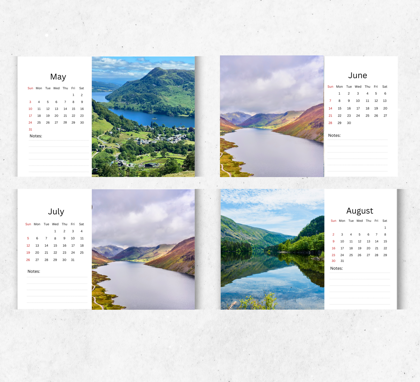 Lake District Desk Calendar 2026-2027