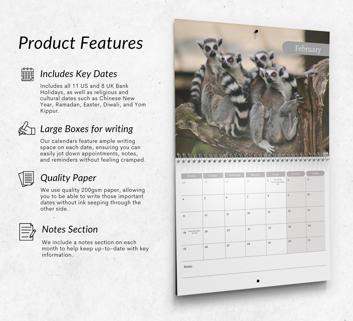 Lemur Calendar 2027