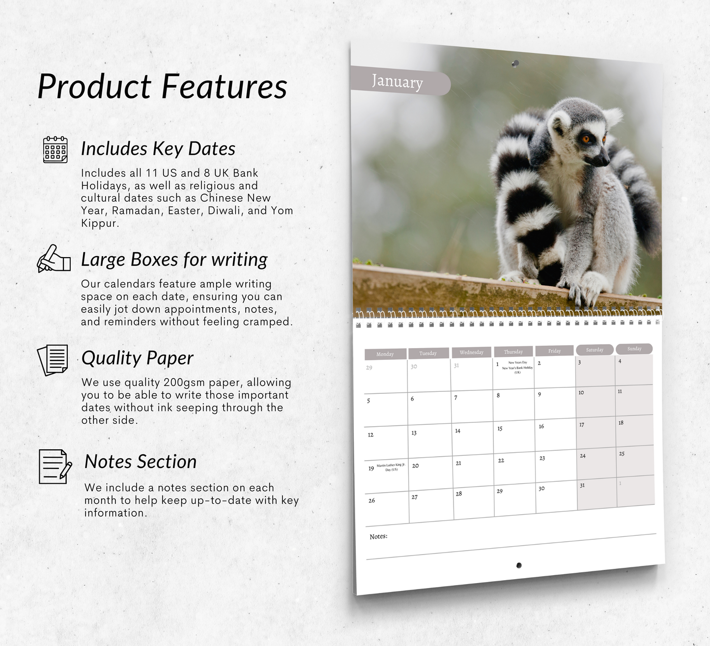 Lemur Calendar 2026