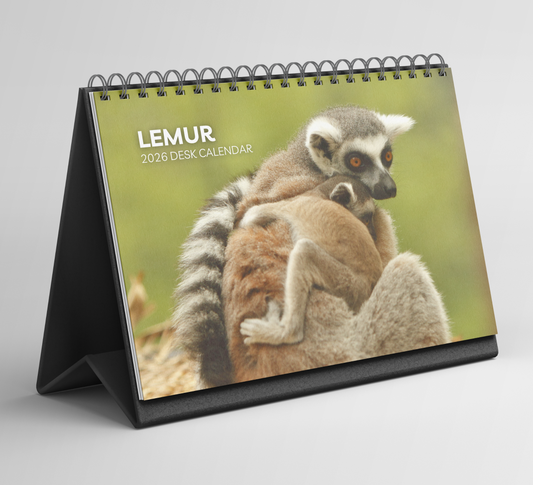 Lemur Desk Calendar 2026-2027