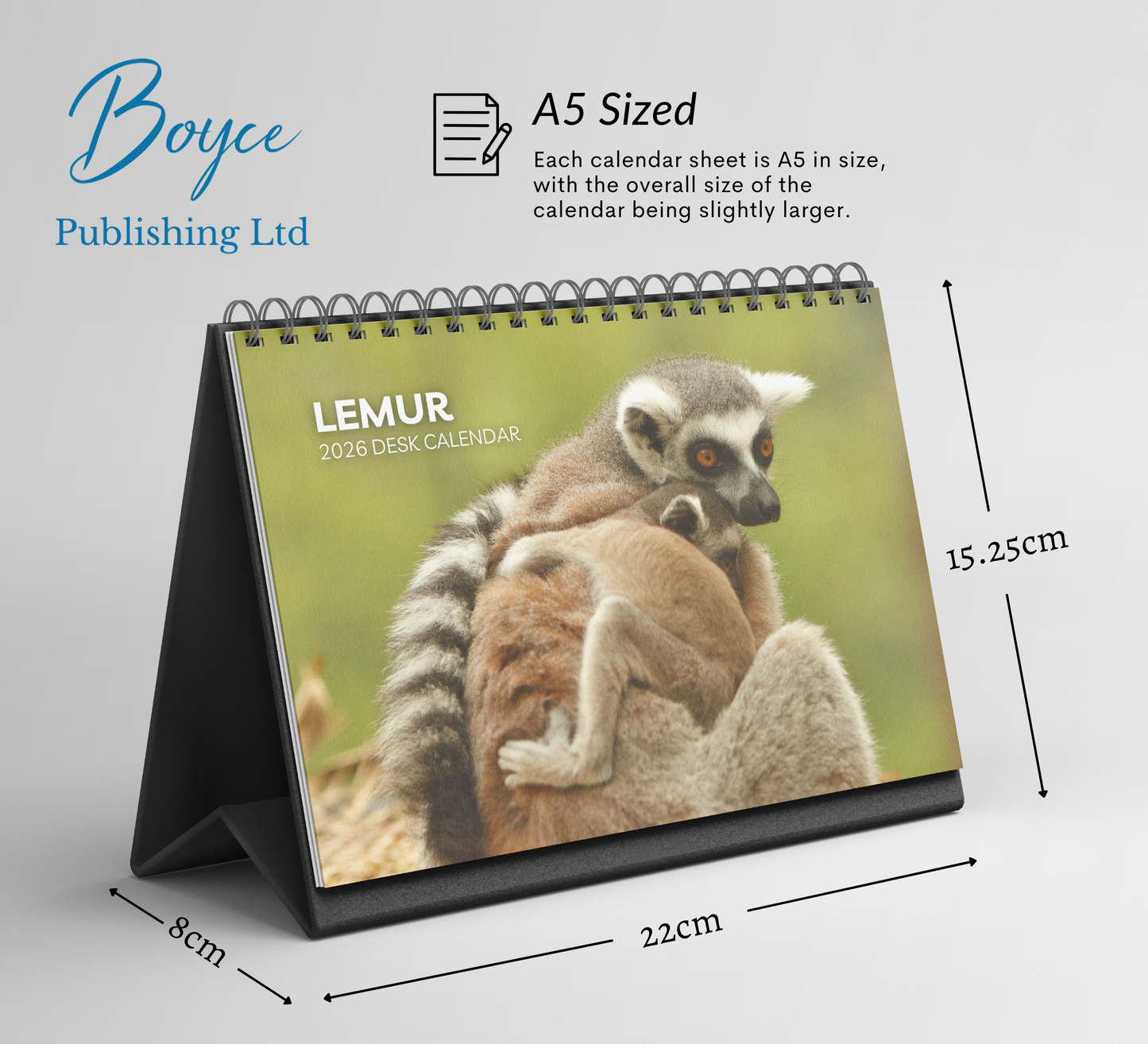 Lemur Desk Calendar 2026-2027