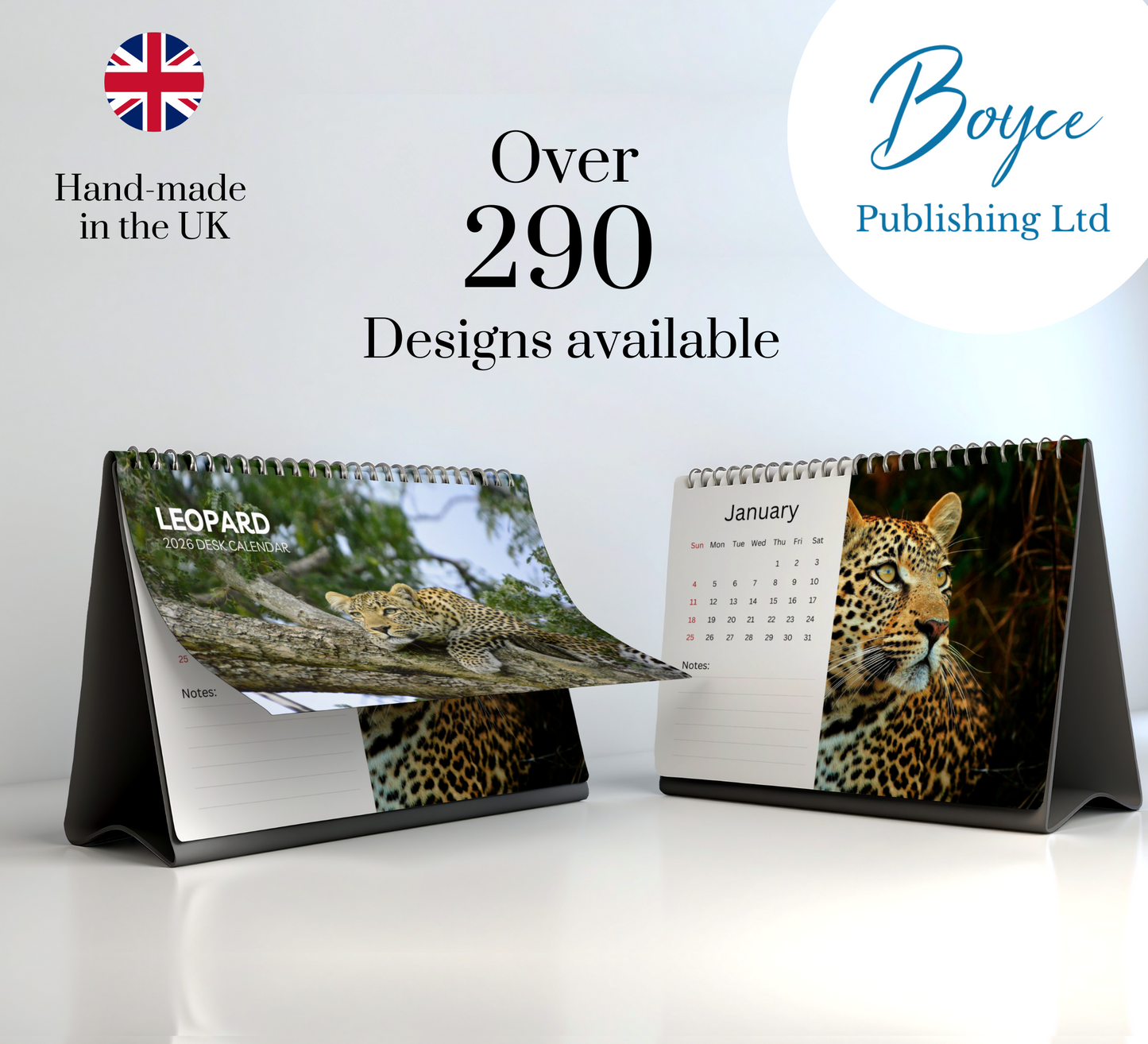 Leopard Desk Calendar 2026-2027