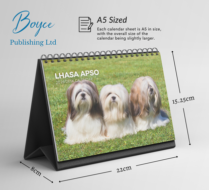 Lhasa Apso Desk Calendar 2026-2027