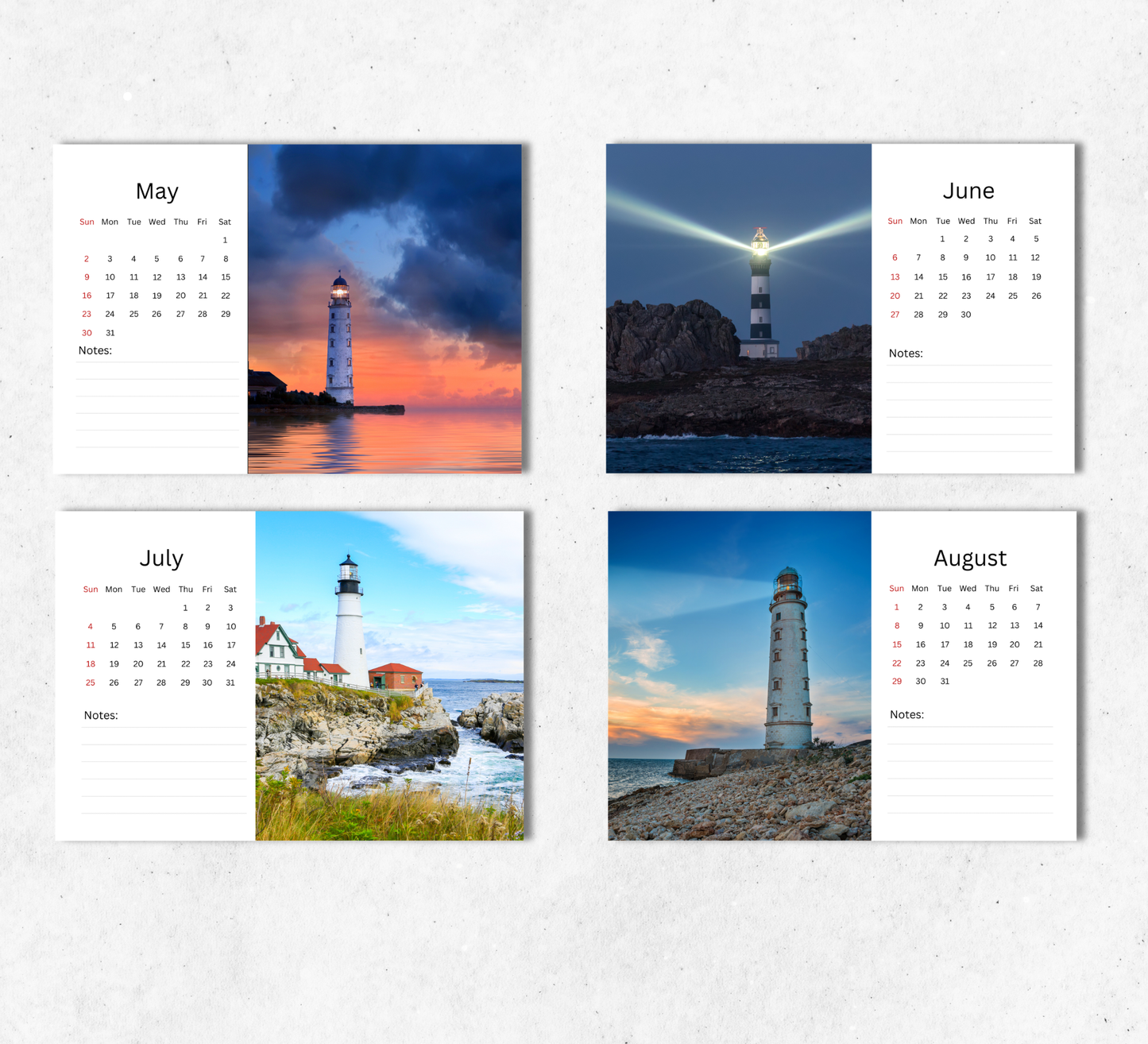Lighthouse Desk Calendar 2027-2028