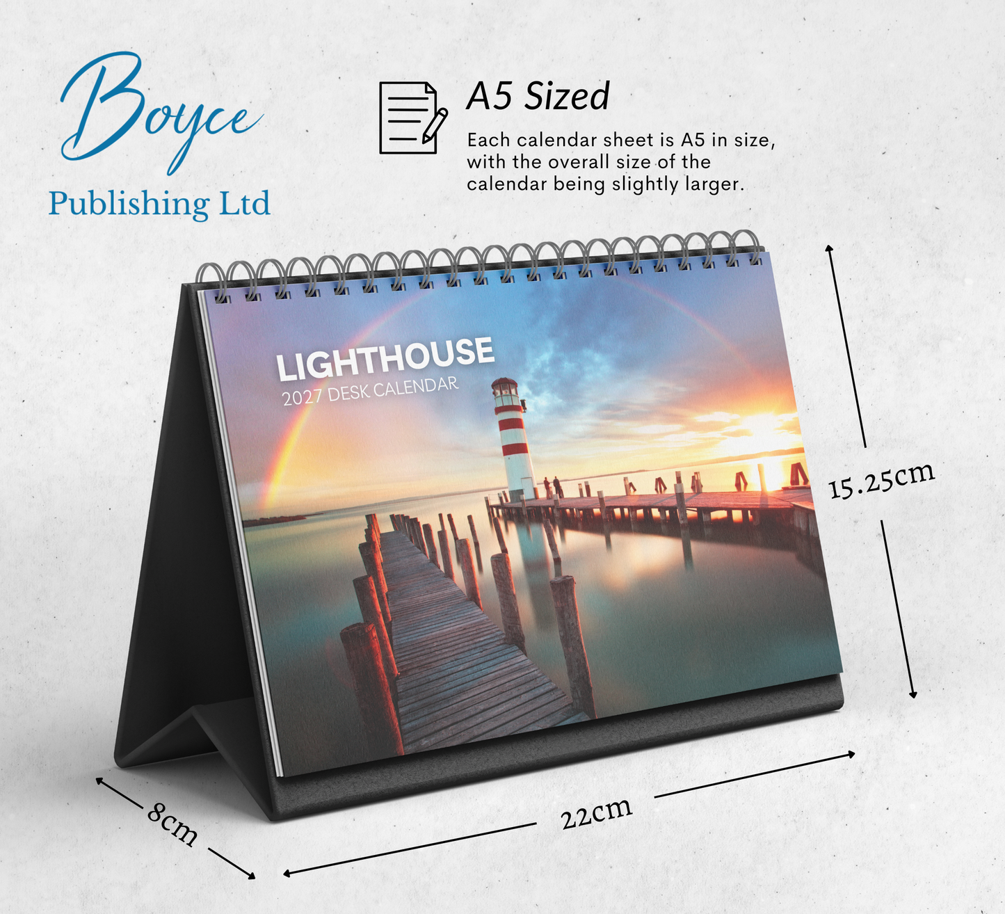 Lighthouse Desk Calendar 2027-2028