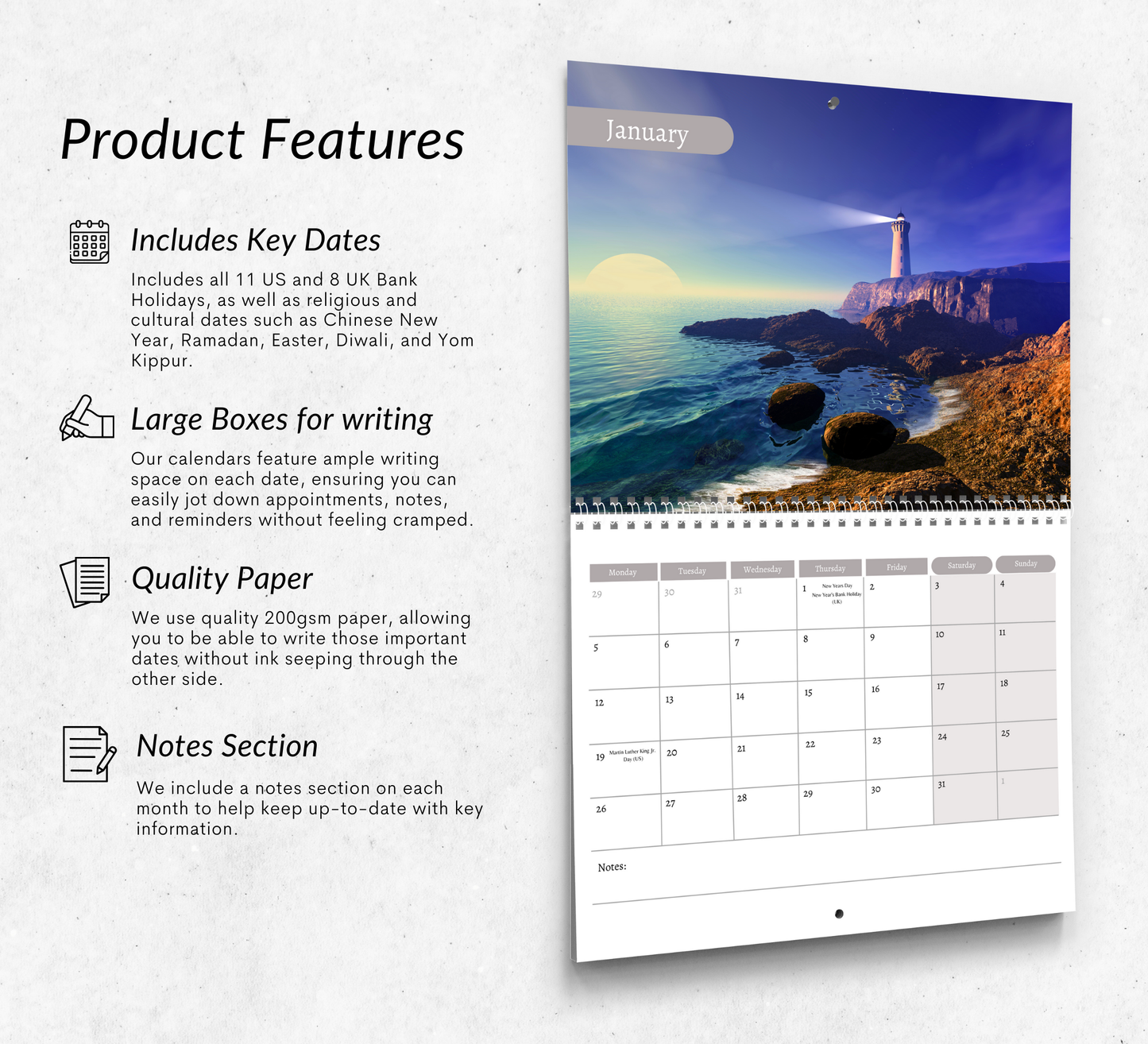 Lighthouse Calendar 2026